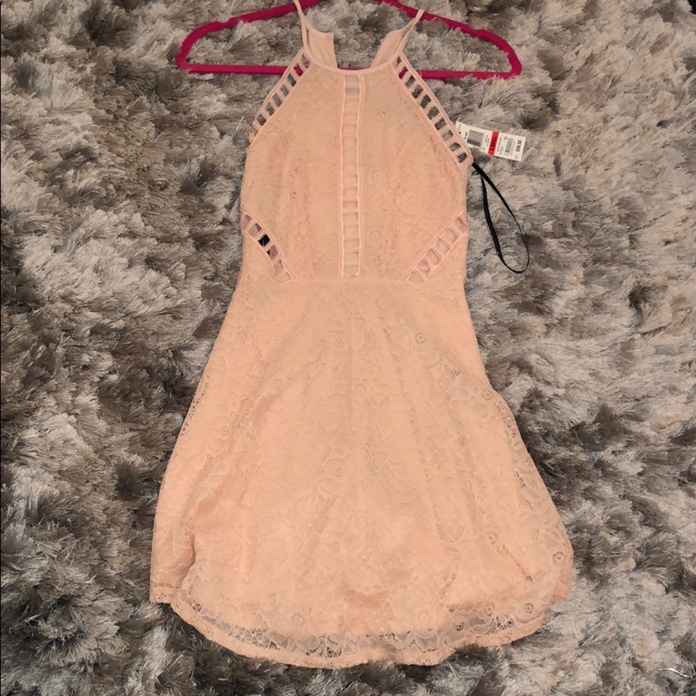 Material Girl Pale Blush Lace Dress